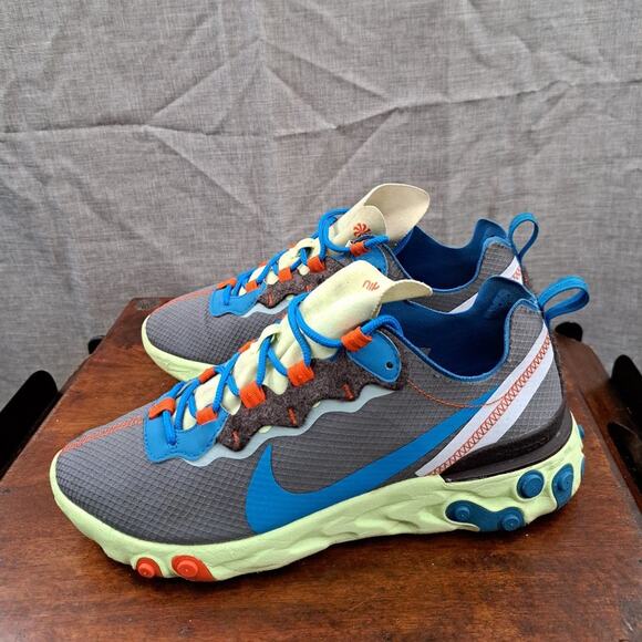 Nike React Element 55 SE Volt Blue Stardust Men’s Size 8.5 CT1142-700 - Picture 1 of 10